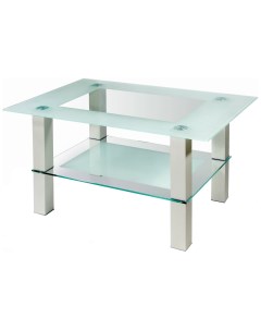Журнальный столик Кристалл 2 1678 90х60х50 см алюминий прозрачное Мебелик