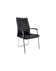 Конференц кресло 811 черное искусственная кожа металл хромированный 620978 Easy chair