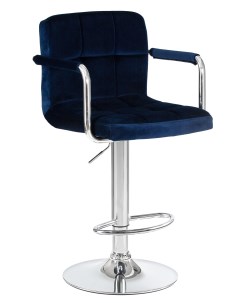 Барный стул KRUGER ARM D LM 5011 blue velours MJ9 117 хром синий Империя стульев