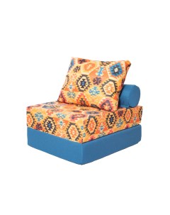 Кресло диван кровать ПРАЙМ с накидкой велюр принтованный Мехико Жёлтый Freeform