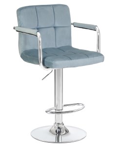 Барный стул KRUGER powder light blue velours MJ9 74 хром голубой Империя стульев