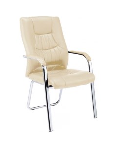 Конференц кресло BN_TQ_Echair 807 VPU кожзам бежевый хром Easy chair