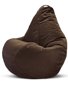 Кресло мешок пуфик груша размер XXL коричневый велюр Puflove