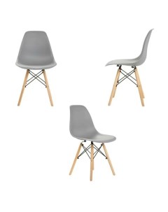 Комплект стульев 3 шт для кухни в стиле EAMES DSW светло серый Leon group