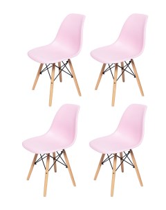 Комплект стульев для кухни из 4 шт ЦМ SC 001 розовый пластиковый La room