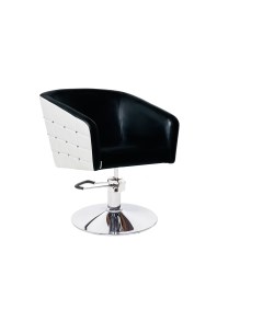 Парикмахерское кресло Гламрок Черно белое Гидравлика диск Sunispa