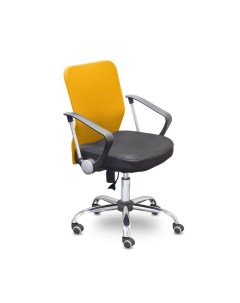 Кресло офисное 203 оранжевое черное сетка ткань металл 289488 Easy chair