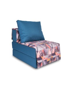 Кресло диван кровать ХАРВИ с накидкой рогожка синяя Синий Сноу Манго Freeform