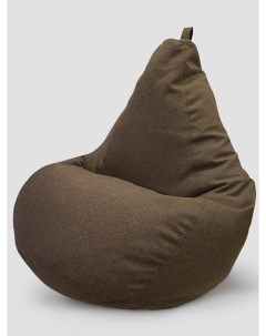 Кресло мешок пуфик груша размер XXXXL коричневый рогожка Onpuff