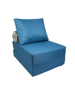 Кресло диван кровать ПРАЙМ с матрасиком накидкой рогожка валик наска Синий Freeform