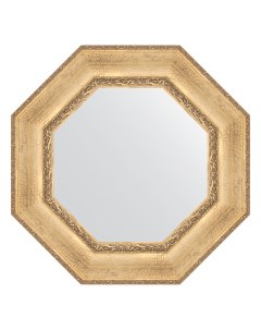 Зеркало в раме 67x67см BY 7390 состаренное серебро с орнаментом Evoform