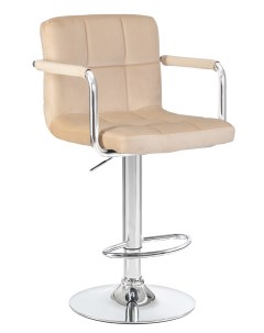 Барный стул KRUGER ARM D LM 5011 beige velours MJ9 10 хром бежевый Империя стульев