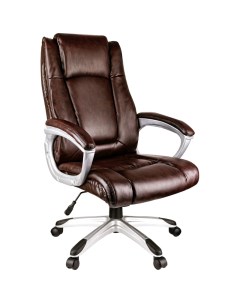 Кресло руководителя HL E09 Capital экокожа коричневая Helmi