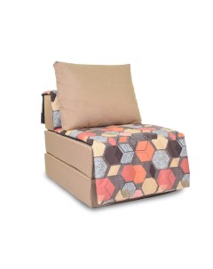 Кресло диван кровать ХАРВИ с накидкой рогожка песочная Песочный Геометрия Деним Freeform