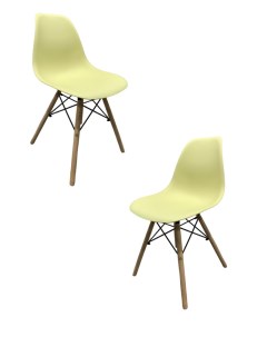 Комплект стульев 2 шт 623 1 кремовый Eames