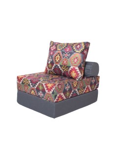 Кресло диван кровать ПРАЙМ с накидкой велюр принтованный Мехико Графит Freeform
