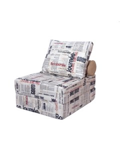 Кресло диван кровать ПРАЙМ с накидкой велюр принтованный Газета Freeform