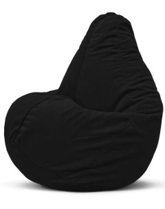 Кресло мешок пуфик груша размер XXL темно серый велюр Puflove