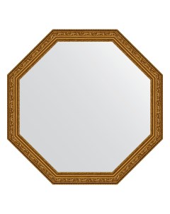 Зеркало в раме 70x70см BY 3690 виньетка состаренное золото Evoform