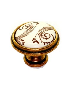 Ручка кнопка RK 1114 35 OAB керамика старинная латунь 606533 Brante