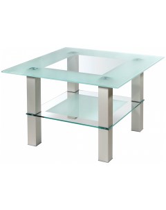 Журнальный столик Кристалл 1 1134 75х75х51 см алюминий прозрачное Мебелик