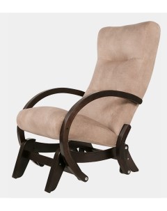 Кресло качалка маятник Мэтисон ткань крем брюле каркас венге структура Мебелик