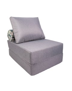 Кресло кровать ПРАЙМ с матрасиком накидкой рогожка валик наска Серый Freeform