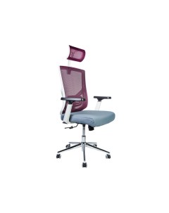 Кресло офисное Гарда SL белый пластик вишневая сетка серая сидушка Norden