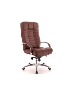 Кресло руководителя Atlant AL M Кожа коричневый полированный алюминий Everprof