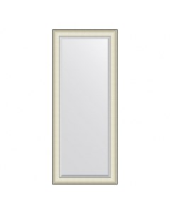 Зеркало в раме 64x154см BY 7456 белая кожа с хромом Evoform