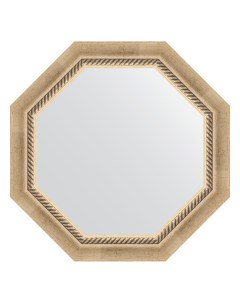 Зеркало в раме 58x58см BY 7314 состаренное серебро с плетением Evoform