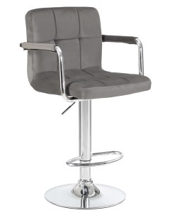 Барный стул KRUGER ARM D LM 5011 grey velours MJ9 75 хром серый Империя стульев