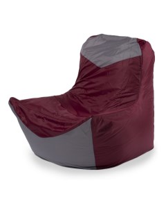 Кресло мешок Классическое оксфорд Бордовый и серый Пуффбери
