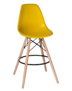 Барный стул DSW BAR LMZL PP638G yellow черный желтый Империя стульев