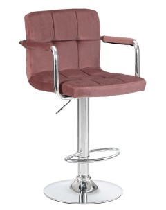Барный стул KRUGER ARM D LM 5011 powder pink velours MJ9 32 хром розовый Империя стульев