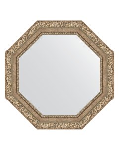 Зеркало в раме 65x65см BY 3776 виньетка античное серебро Evoform