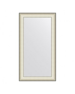 Зеркало в раме 58x108см BY 7627 белая кожа с хромом Evoform