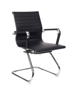 Кресло CH 883 LOW V BLACK низкая спинка черный искусственная кожа Бюрократ