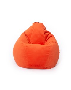 Кресло мешок ГРУША малая 90см пенополистирол велюр Оранжевый Wowpuff