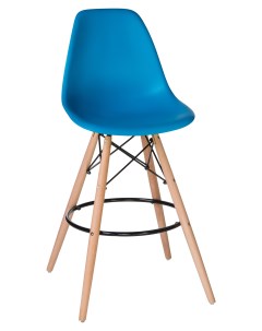 Барный стул DSW BAR LMZL PP638G light blue черный голубой Империя стульев