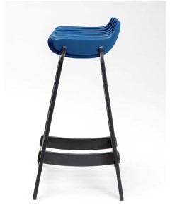 Барный стул для кухни и дома из дерева Синий капри и антрацитово черный Playwoods