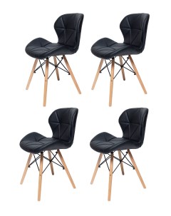 Комплект стульев для кухни из 4 шт ЦМ SC 026 черный в экокоже La room