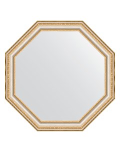 Зеркало в раме 62x62см BY 3710 золотые бусы на серебре Evoform