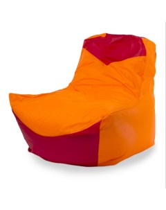 Кресло мешок Классическое оксфорд Оранжевый и красный Пуффбери