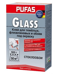 Клей обойный Euro 3000 Glass для стеклообоев 500г 000914092 Pufas