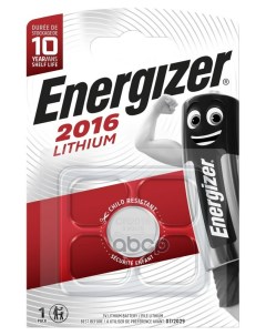 Батарейка Литиевая Lithium Cr2016 3v Упаковка 1 Шт E301021802 арт E3 Energizer