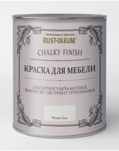 Краска для мебели и декора Chalky Finish матовая Winter Gray Серый зимний Rust-oleum