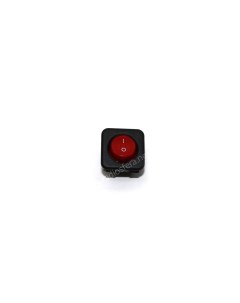 Выключатель 30x30 черно красный клавиша круглая 4конт подсветка Nobrand