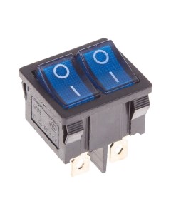 Двойной выключатель клавишный Mini ON OFF синий с подсветкой 36 2161 Rexant