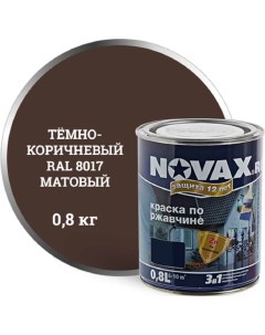 Грунт эмаль NOVAX 3в1 темно коричневый RAL 8017 матовая 0 8 кг 39702 Goodhim